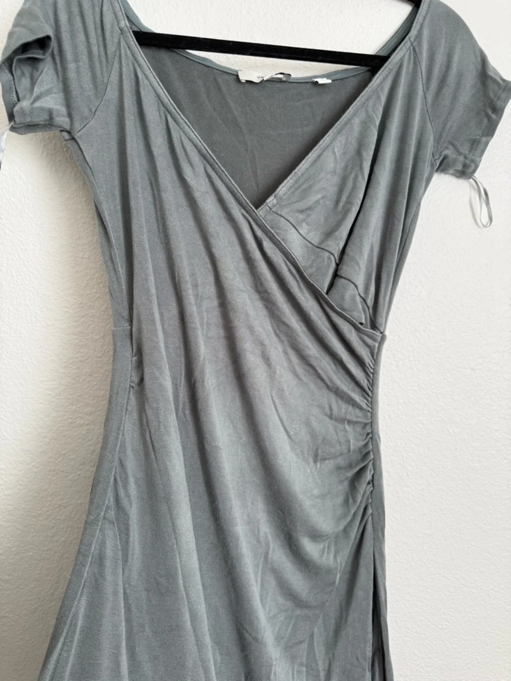 Vince Light Sage Wrap-Front Midi Dress - Picture 3 of 9